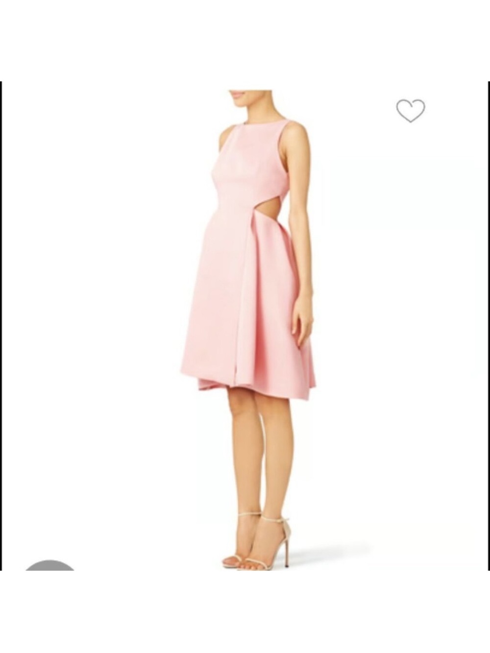 Halston Heritage Blush Pink Sleeveless Cutout Midi Dress